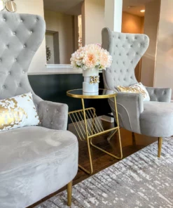 Inspire Me! Home Decor White Ceramic Vase With Stunning Gold Floral Detailed Center