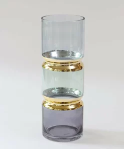 Inspire Me! Home Decor Gold And Colorful Glass Vase