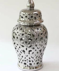 Inspire Me! Home Decor Silver Beaded Ginger Jar (2 Sizes)