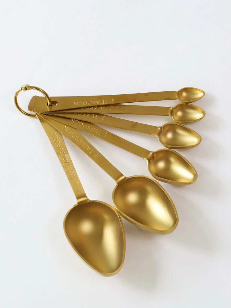 Inspire Me! Home Decor Gold Almond Shape Measuring Spoons 4 Inspire Me! Home Decor Gold Almond Shape Measuring Spoons