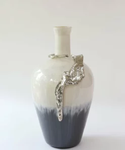 Inspire Me! Home Decor Large Glass Vase W/ Silver Metal Decor (2 Sizes) 11 Inspire Me! Home Decor Large Glass Vase W/ Silver Metal Decor (2 Sizes)
