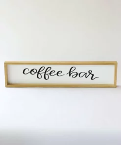 Inspire Me! Home Decor WALL ART & MIRRORS Coffee Bar Wood Sign