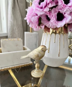 Inspire Me! Home Decor Gold Leaf Bird On Finial