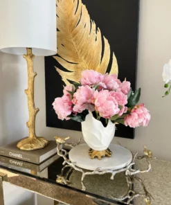 Inspire Me! Home Decor White And Gold Detailed Vase