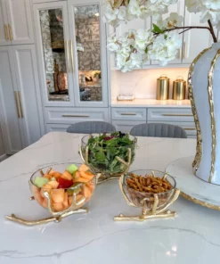 Inspire Me! Home Decor Bowls With Gold Branch Design (3 Sizes)