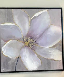 Inspire Me! Home Decor WALL ART & MIRRORS Floral Painting Wall Art W/ Gold Details