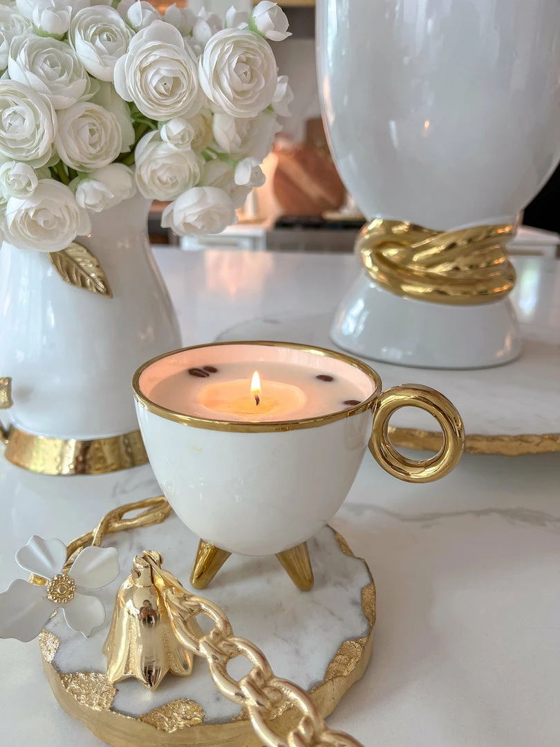 Inspire Me! Home Decor Round Trivet With White Jeweled Flower Details 8 Inspire Me! Home Decor Round Trivet With White Jeweled Flower Details