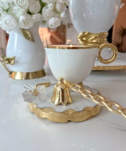 Inspire Me! Home Decor Round Trivet With White Jeweled Flower Details 12 Inspire Me! Home Decor Round Trivet With White Jeweled Flower Details