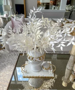 Inspire Me! Home Decor White Ceramic Ginger Jar With Stunning Gold Chain Details (3 Sizes)