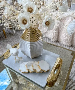 Inspire Me! Home Decor Lotus Shaped Marble Coasters