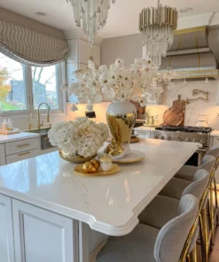 Inspire Me! Home Decor White And Gold Magnolia Stem