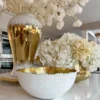 Inspire Me! Home Decor White And Gold Salad Bowl