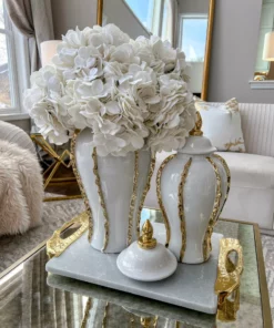 Inspire Me! Home Decor 18.5" White Velvet Hydrangea Stem