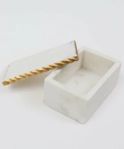 Inspire Me! Home Decor White Marble Decorative Box
