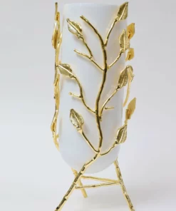 Inspire Me! Home Decor Gold Branch Vase With White Glass Insert