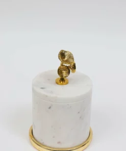 Inspire Me! Home Decor Marble Canisters With Floral Design Lid (2 Colors, 3 Sizes) Gold