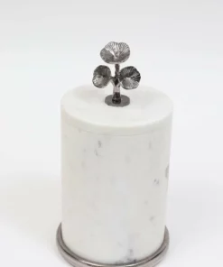 Inspire Me! Home Decor Marble Canisters With Floral Design Lid (2 Colors, 3 Sizes) Gold