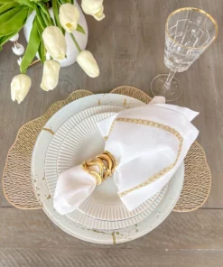 Inspire Me! Home Decor Wavy Stacked Napkin Ring (2 Colors) Gold