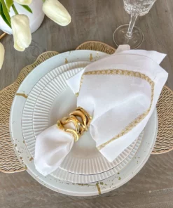 Inspire Me! Home Decor Wavy Stacked Napkin Ring (2 Colors) Gold