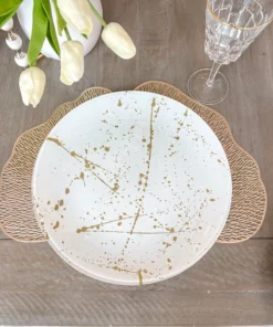 Inspire Me! Home Decor Gold Ginko Leaf Tablemat