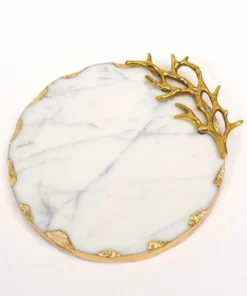 Inspire Me! Home Decor Round Marble Detailed Trivet (2 Styles)