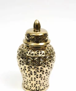 Inspire Me! Home Decor Gold Pierced Ginger Jar (2 Sizes)