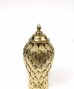 Inspire Me! Home Decor Gold Petal Textured Ginger Jars (3 Sizes)