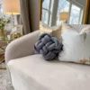 Inspire Me! Home Decor Pillows Gray Velvet Knot Pillow 1 Inspire Me! Home Decor Pillows Gray Velvet Knot Pillow