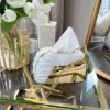 Inspire Me! Home Decor White & Gold Tissue Box Cover
