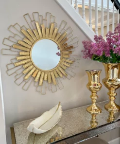 Inspire Me! Home Decor Gold Foil Sunburst Mirror