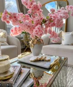 Inspire Me! Home Decor Gold Cascading Floral And White Vase