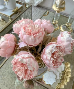 Inspire Me! Home Decor Pink Sparkle Peony Stem