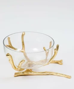 Inspire Me! Home Decor Bowls With Gold Branch Design (3 Sizes)