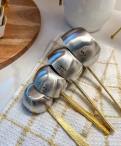 Inspire Me! Home Decor Measuring Cups With Textured Gold Handle