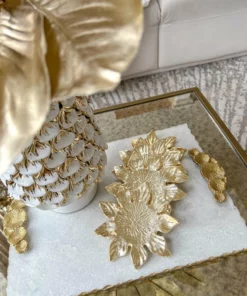 Inspire Me! Home Decor Gold Flower Coasters (Set Of 4)