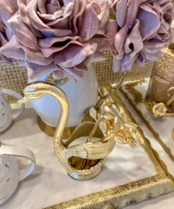 Inspire Me! Home Decor Swan Spoon Holder With 6 Tea Spoons (2 Colors)