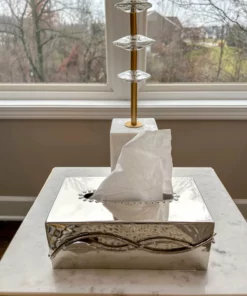 Inspire Me! Home Decor Metal Leaf Design Tissue Box Cover (2 Colors)