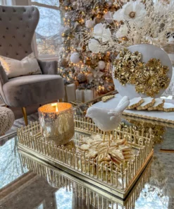 Inspire Me! Home Decor Gold Flower Coasters (Set Of 4)