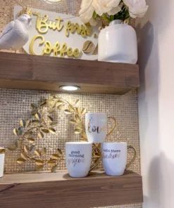 Inspire Me! Home Decor Mr. & Mrs. Mug Set (Set Of 2) Gold