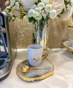 Inspire Me! Home Decor White Mug With Gold Handle (2 Styles) 10 Inspire Me! Home Decor White Mug With Gold Handle (2 Styles)