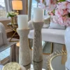 Inspire Me! Home Decor Set Of 2 Ceramic Beaded Candle Holders (2 Colors)