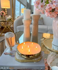 Inspire Me! Home Decor Gold 6 Wick Hammered Candle