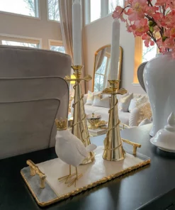 Inspire Me! Home Decor Set Of 2 Birds With Gold Crowns