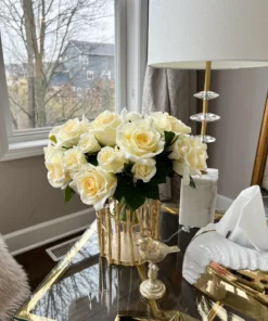 Inspire Me! Home Decor 10" White Real Touch Rose Bundle