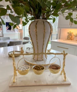 Inspire Me! Home Decor Branch Marble Serving Tray