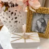 Inspire Me! Home Decor Marble Decorative Box With Gold Agate Handle