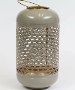 Inspire Me! Home Decor Light Grey And Gold Lantern With Handle