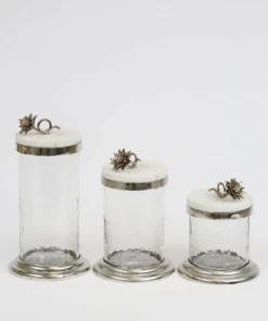 Inspire Me! Home Decor Gold Or Silver Canisters With Floral Lotus Lid (2 Colors) 31 Inspire Me! Home Decor Gold Or Silver Canisters With Floral Lotus Lid (2 Colors)