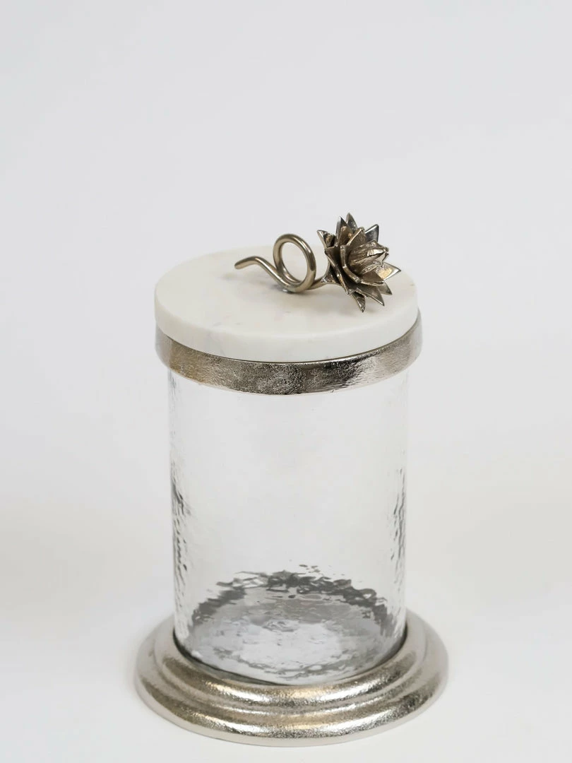 Inspire Me! Home Decor Gold Or Silver Canisters With Floral Lotus Lid (2 Colors) 15 Inspire Me! Home Decor Gold Or Silver Canisters With Floral Lotus Lid (2 Colors)