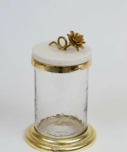 Inspire Me! Home Decor Gold Or Silver Canisters With Floral Lotus Lid (2 Colors) 25 Inspire Me! Home Decor Gold Or Silver Canisters With Floral Lotus Lid (2 Colors)